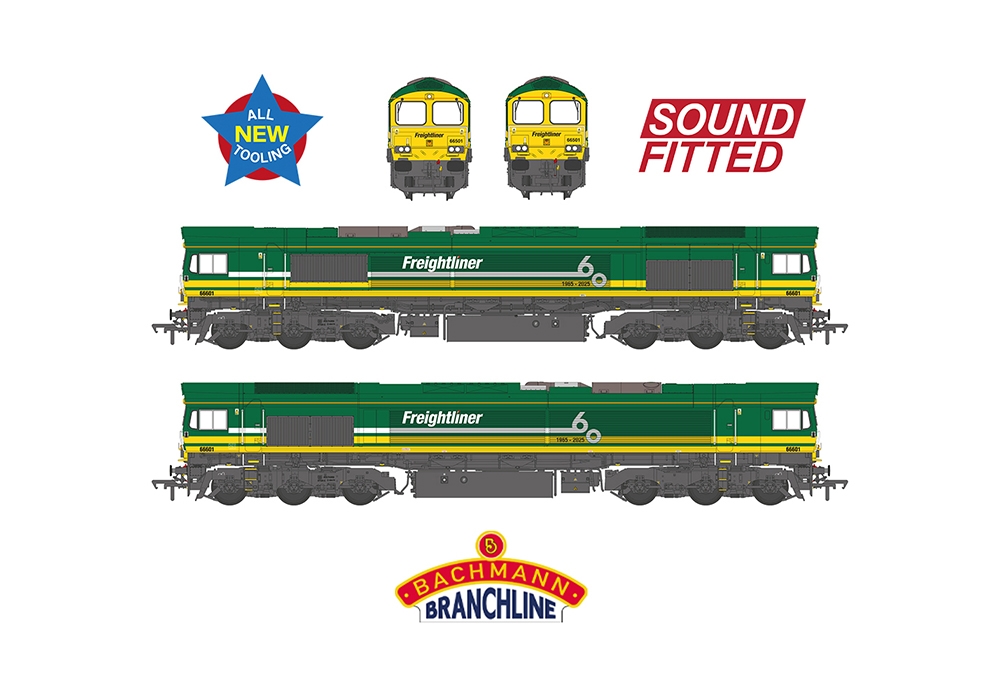 Bachmann Europe plc - Class 66/6 66601 Freightliner 60 1965-2025